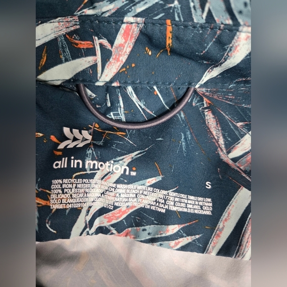 All In Motion Green Hawaiian Short Sleeve Shirt S Snap Down Front Classic Pocket - Picture 3 of 4